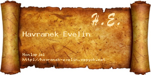 Havranek Evelin névjegykártya